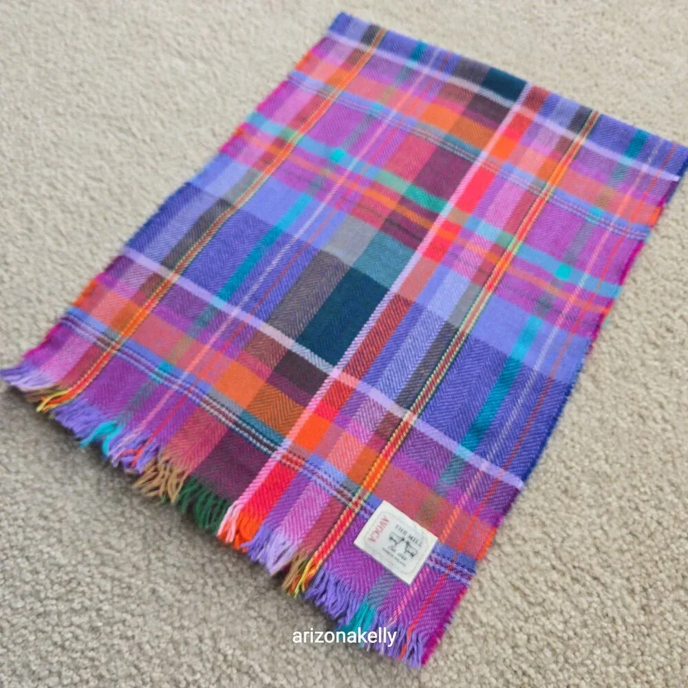NWOT Avoca Wool Woven Colorful Plaid Scarf Ireland